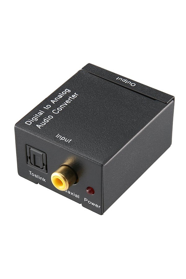 Digital Optical Coaxial Toslink Signal To Analog Audio Converter Adapter Black - Image 1