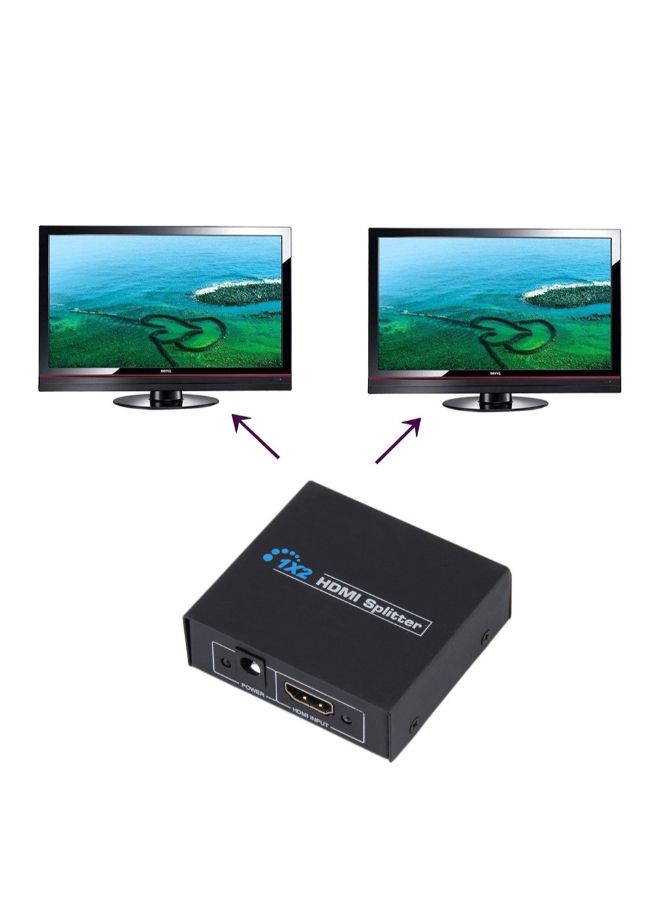 موزع 1 في 2 لحماية المحتوى الرقمي للنطاق الترددي العالي بوصلة HDMI وبدقة 1080 بكسل أسود - Image 2