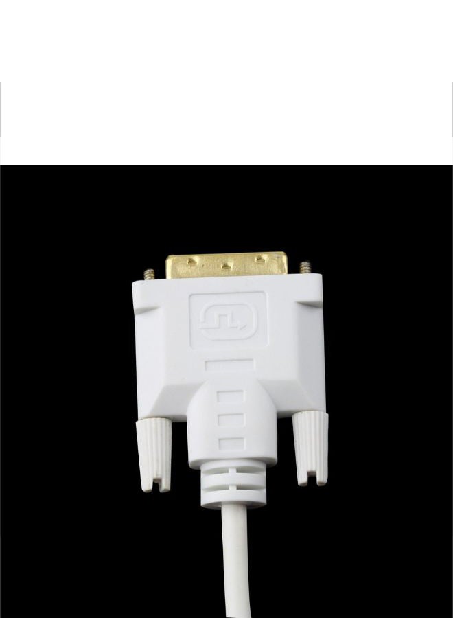 كابل محول من منفذ عرض Display Port صغير ذكر إلى DVI ذكر أبيض - Image 5