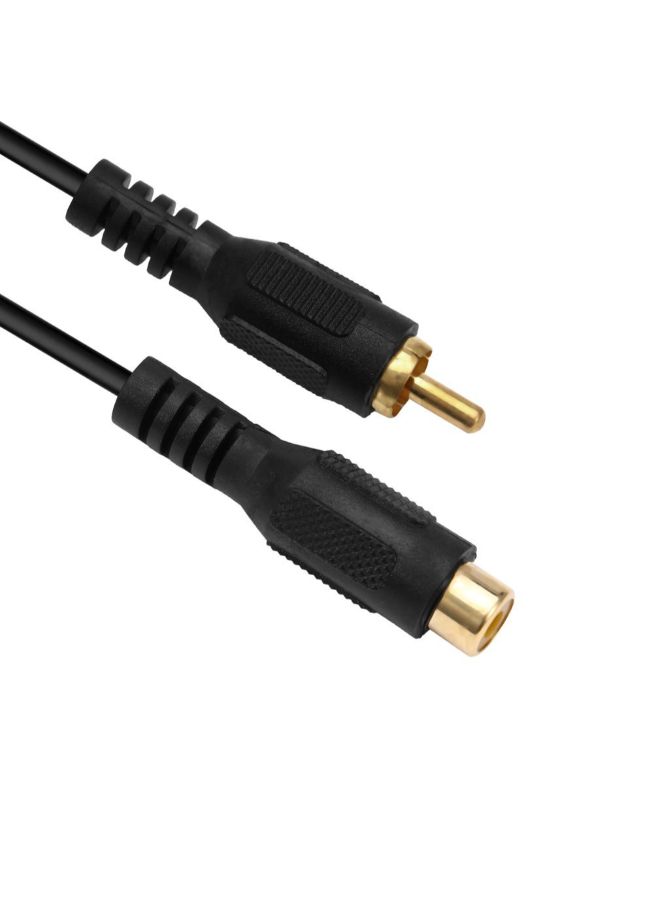 Generic - RCA Male To RCA Female Audio Composite Extension Cable Black - Image 1