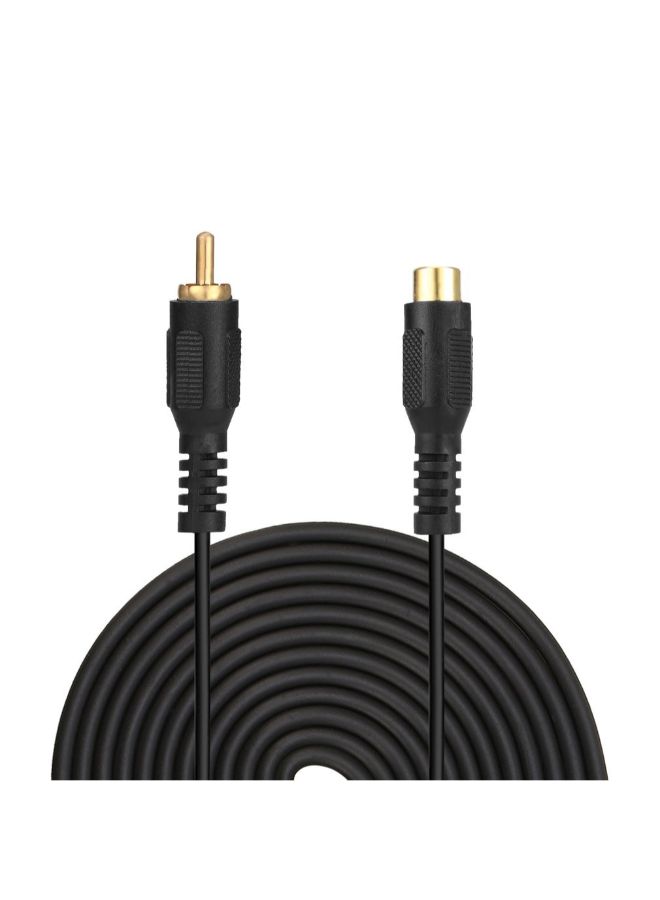 Generic - RCA Male To RCA Female Audio Composite Extension Cable Black - Image 1