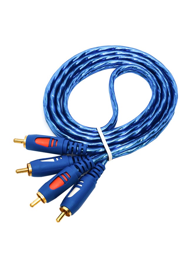 كابل صوت بمنفذ 2RCA ذكر إلى 2RCA ذكر لمشغل الدي في دي الرقمي بطول 1.5/3/5 أمتار أزرق - Image 1