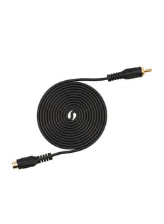 RCA Male To RCA Female Audio Composite Extension Cable Black