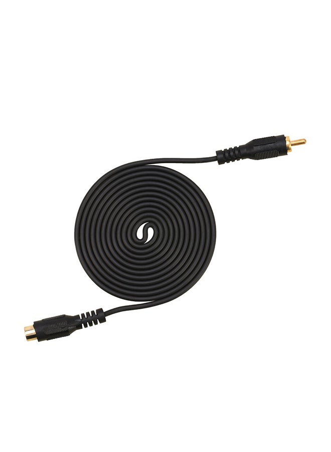 Generic - RCA Male To RCA Female Audio Composite Extension Cable Black - Image 1