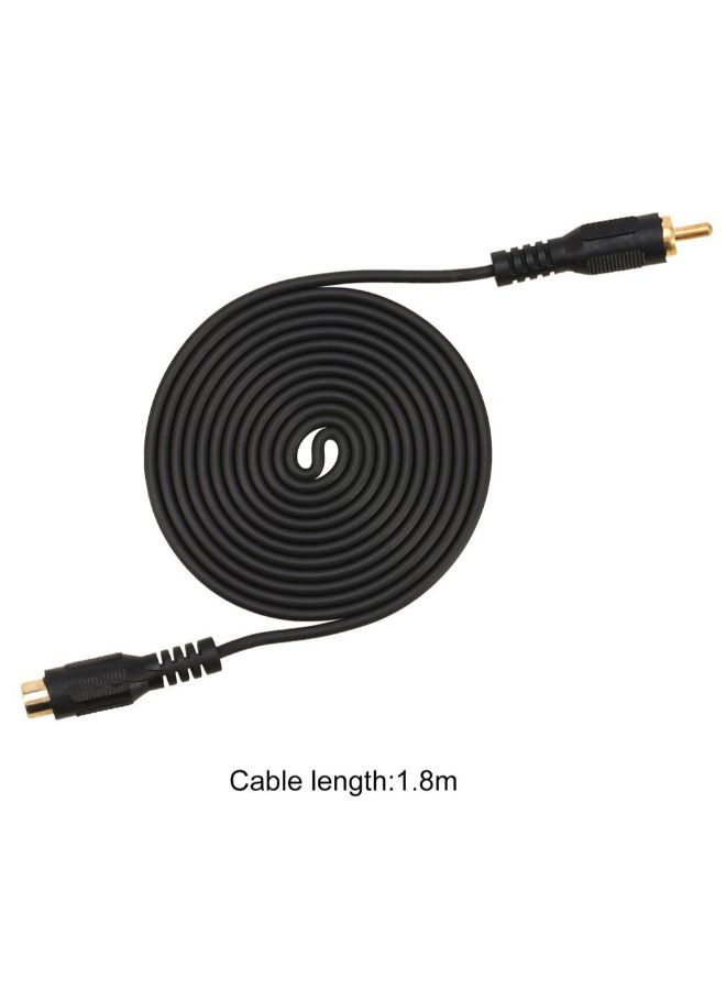 Generic - RCA Male To RCA Female Audio Composite Extension Cable Black - Image 1