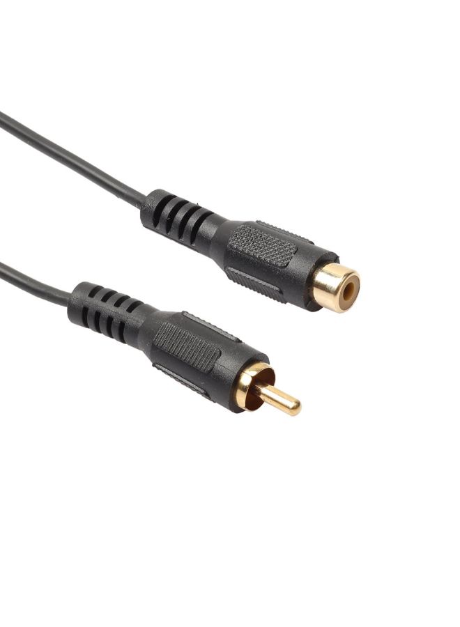 كابل تمديد ناقل للصوت من ذكر RCA إلى أنثى RCA أسود - Image 3