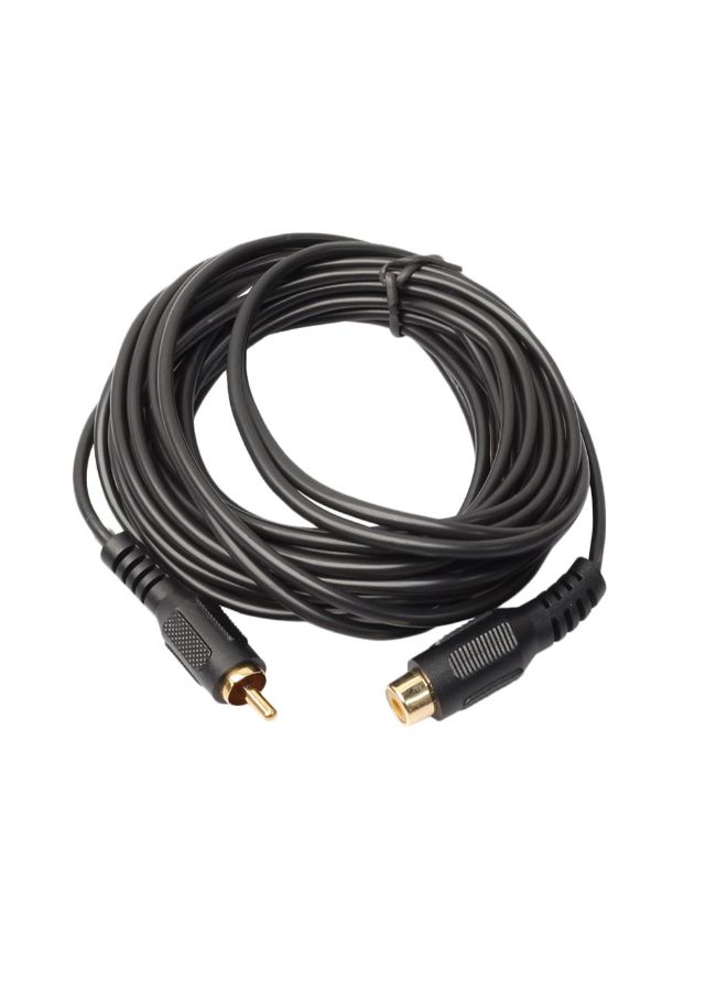 كابل تمديد ناقل للصوت من ذكر RCA إلى أنثى RCA أسود - Image 2