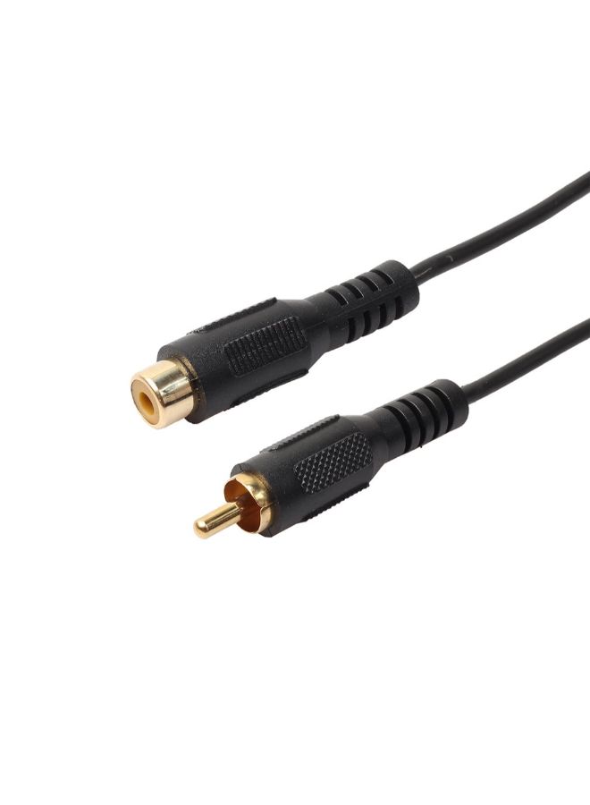 كابل تمديد ناقل للصوت من ذكر RCA إلى أنثى RCA أسود - Image 4