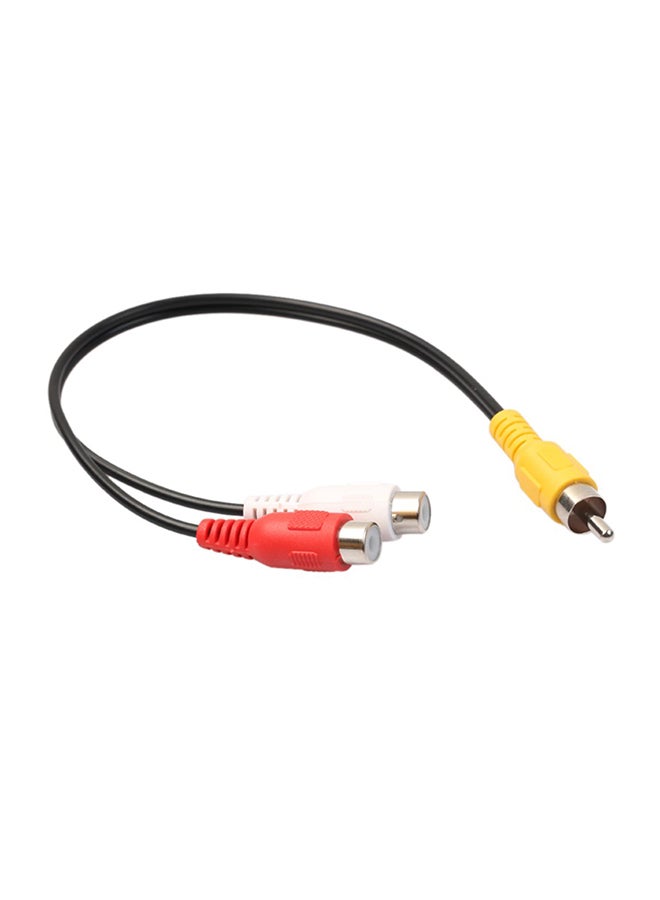 كابل صوت ستيريو RCA ذكر إلى 2RCA أنثى أسود - Image 1