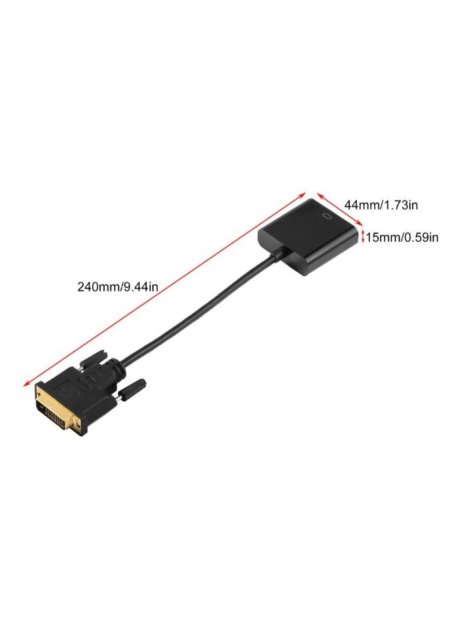 ماركة غير محددة - كابل محول نشط من منفذ DVI-D إلى منفذ VGA أسود - Image 1