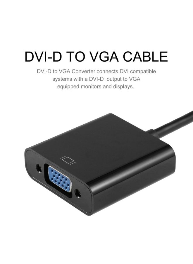 ماركة غير محددة - كابل محول نشط من منفذ DVI-D إلى منفذ VGA أسود - Image 1