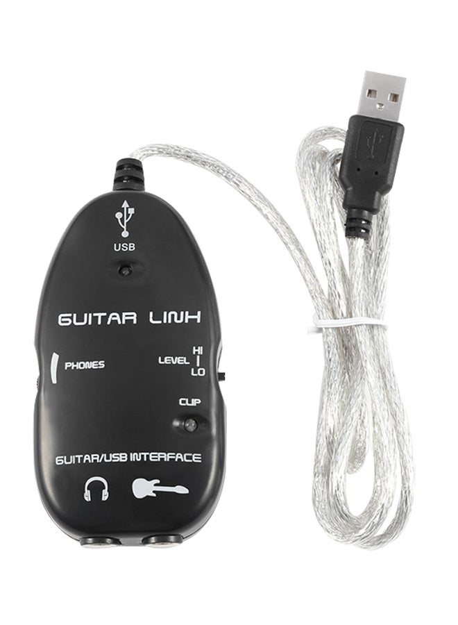 كابل توصيل من الجيتار إلى واجهة USB أسود - Image 1