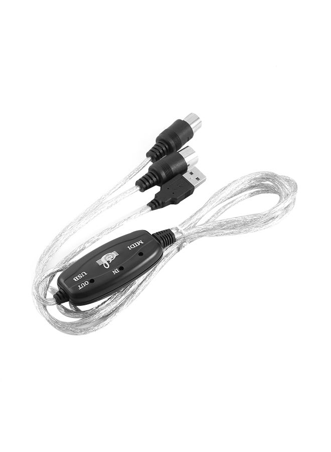 كابل واجهة بمنفذ MIDI إلى MIDI أسود/ فضي - Image 1