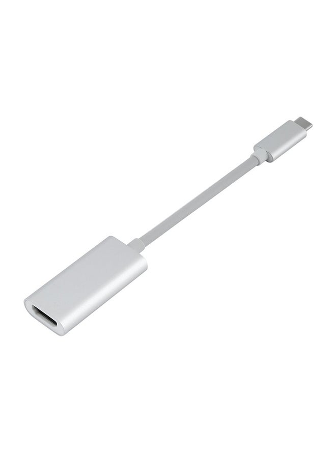 كابل محول فائق الوضوح بدقة 4K من USB-C إلى HDMI لأجهزة التلفزيون عالية الوضوح رمادي فضي - Image 1