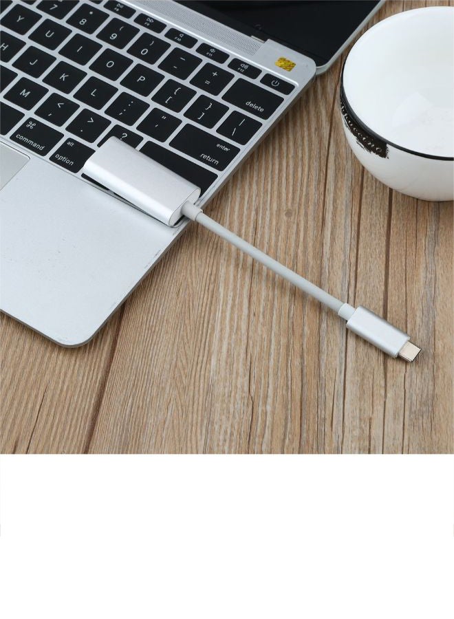 كابل محول فائق الوضوح بدقة 4K من USB-C إلى HDMI لأجهزة التلفزيون عالية الوضوح رمادي فضي - Image 5