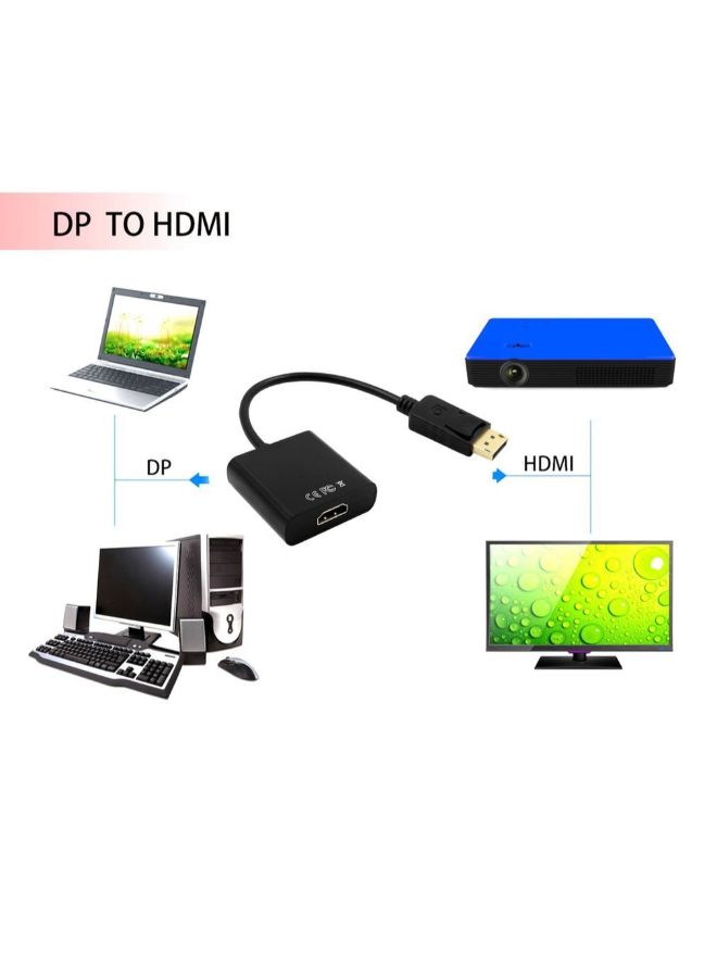 Generic - DisplayPort DP To HDMI Adapter | Black - Image 1