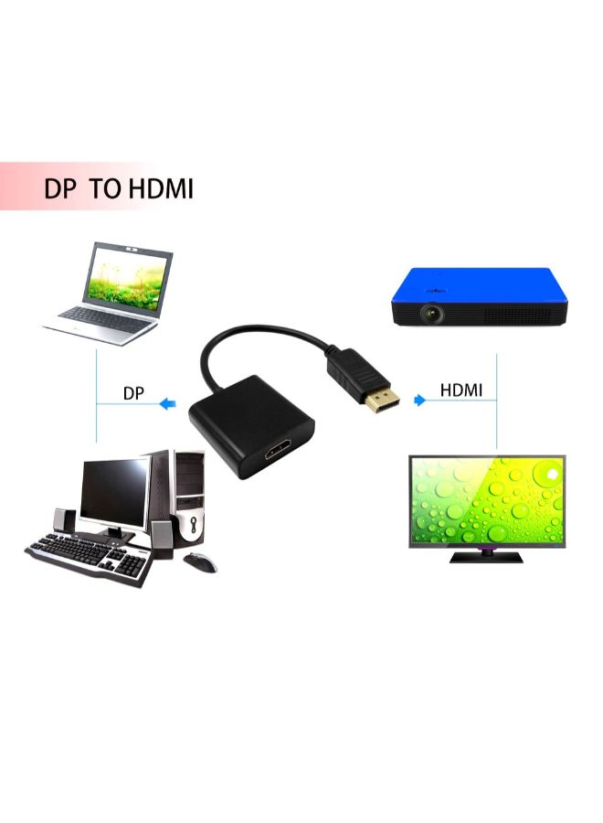 Generic - DisplayPort DP To HDMI Adapter | Black - Image 1