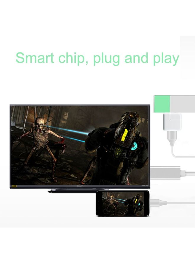 كابل من USB Type C إلى HDMI فضي - Image 3