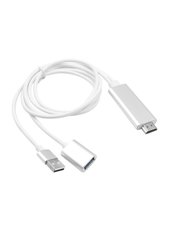 كابل من USB Type C إلى HDMI فضي - Image 1