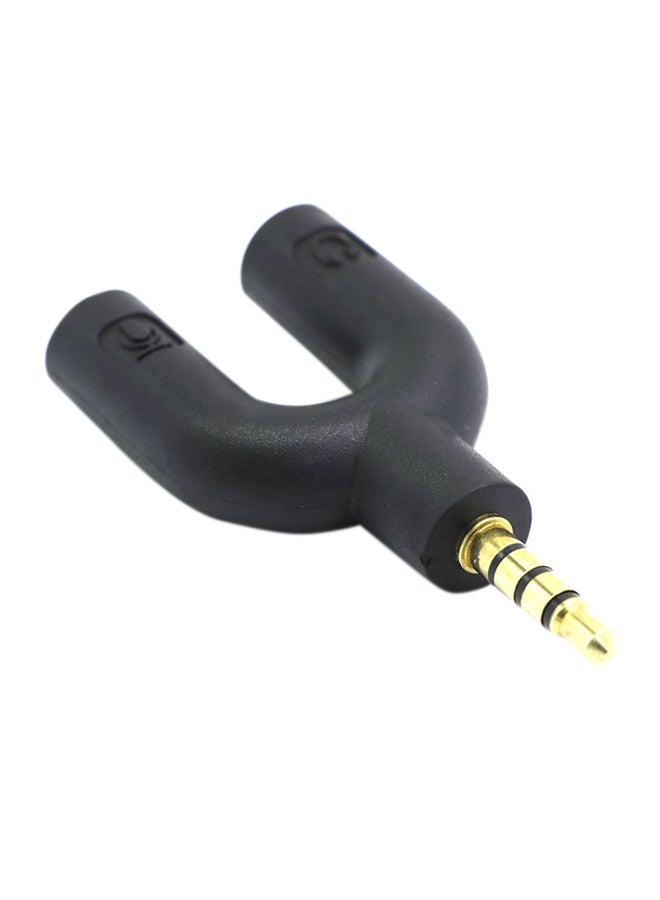 3.5mm Audio Splitter 2 Way U Jack to Headphone Microphone Converter Adaptor Multicolour  - Image 1