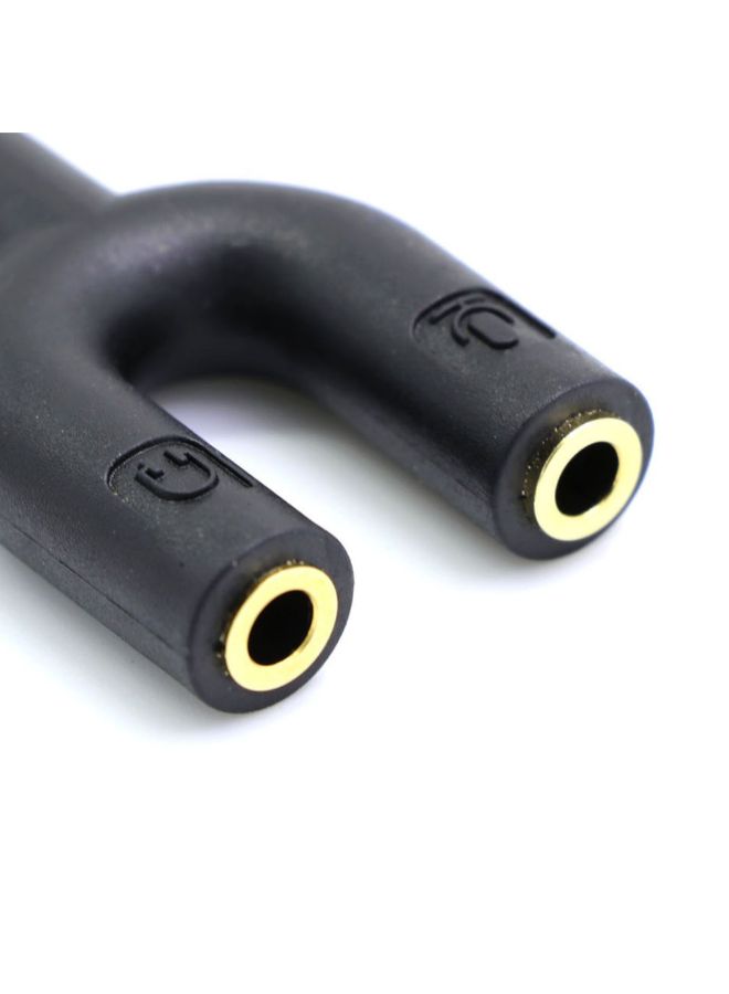 3.5mm Audio Splitter 2 Way U Jack to Headphone Microphone Converter Adaptor Multicolour  - Image 5