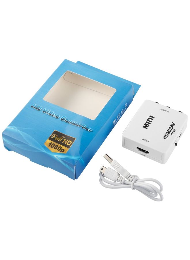HDMI To AV HD Video Converter Cable White  - Image 4