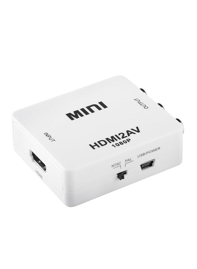 HDMI To AV HD Video Converter Cable White  - Image 1
