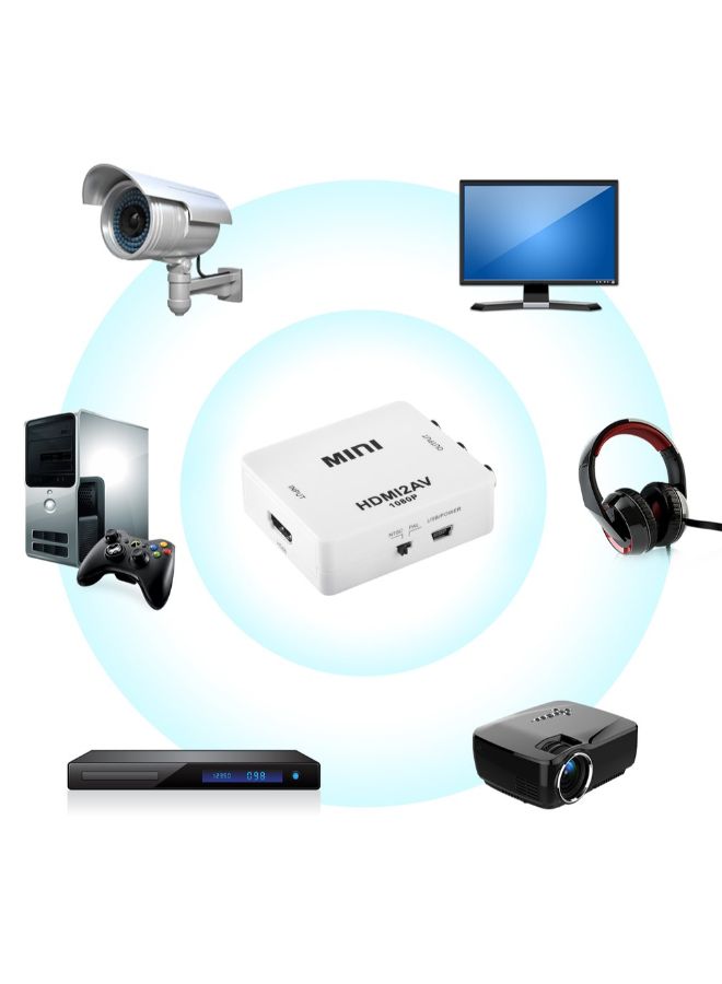 HDMI To AV HD Video Converter Cable White  - Image 3