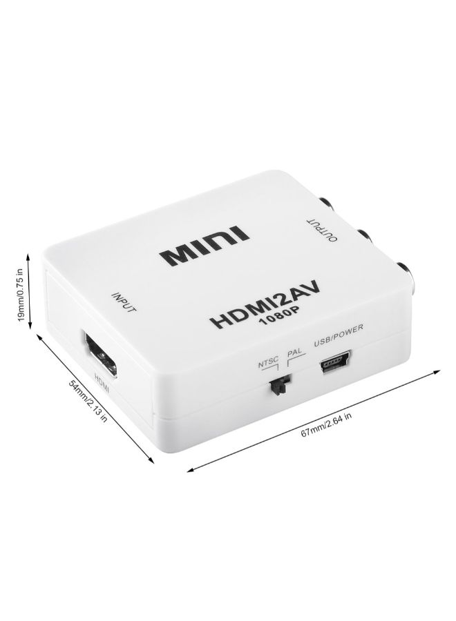 HDMI To AV HD Video Converter Cable White  - Image 5