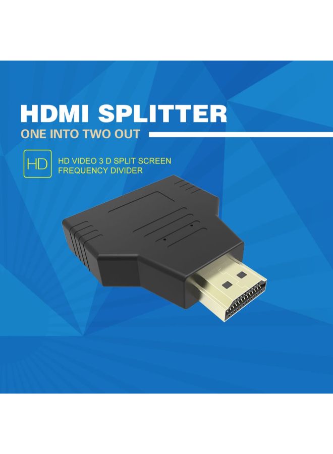 مجزئ HDMI بتصميم 2 في 1 وبجودة 1080 بكسل أسود - Image 2