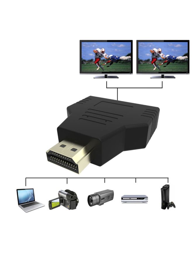 مجزئ HDMI بتصميم 2 في 1 وبجودة 1080 بكسل أسود - Image 3