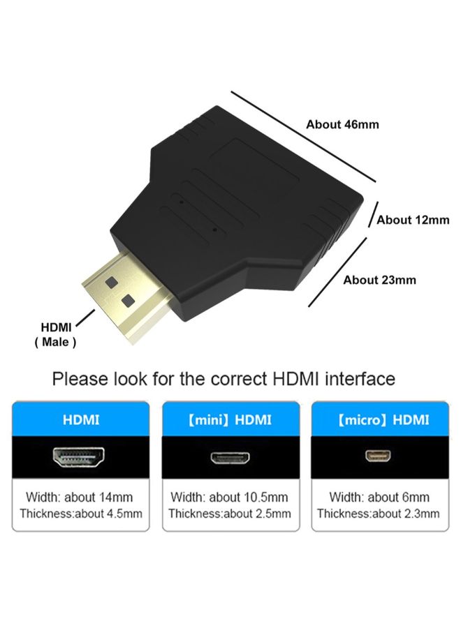 مجزئ HDMI بتصميم 2 في 1 وبجودة 1080 بكسل أسود - Image 5