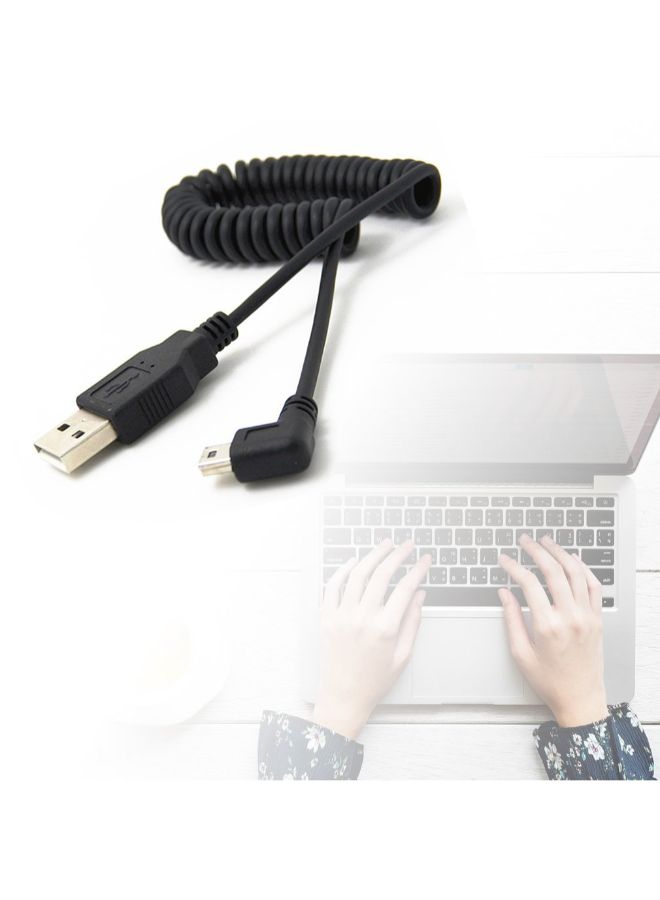 كابل ميني B سبرينج USB 2.0 A ذكر أسود - Image 4