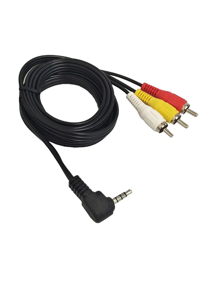 general 3.5mm Mini AV To 3 RCA Male Adapter Cable Black - Image 1
