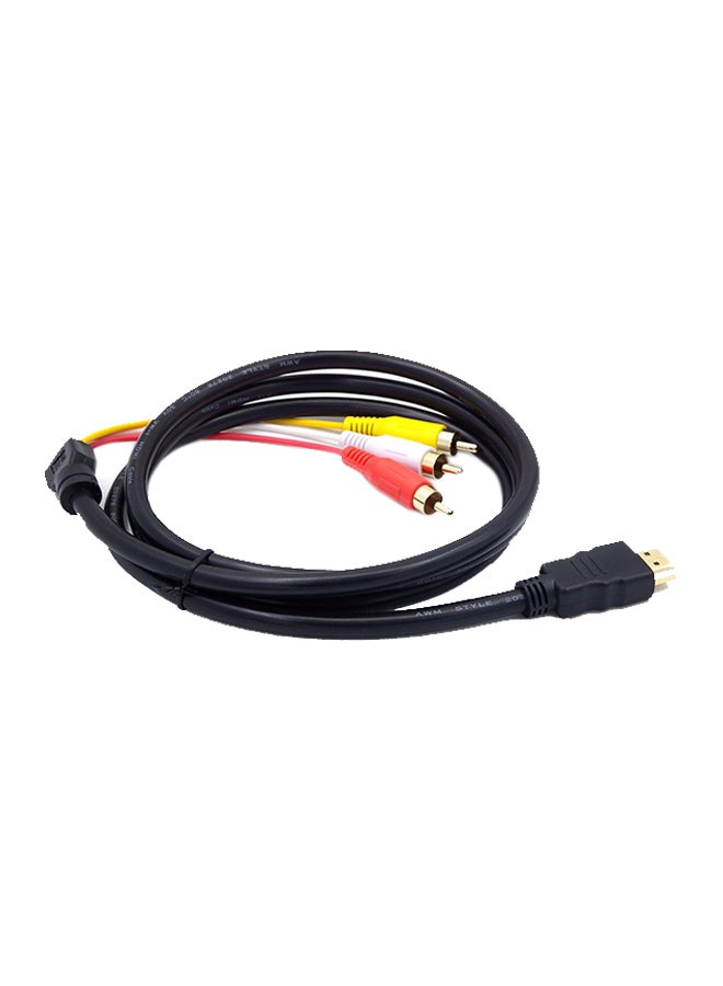General HDMI Male To 3 RCA Video Cable Adapter Black  - Image 1