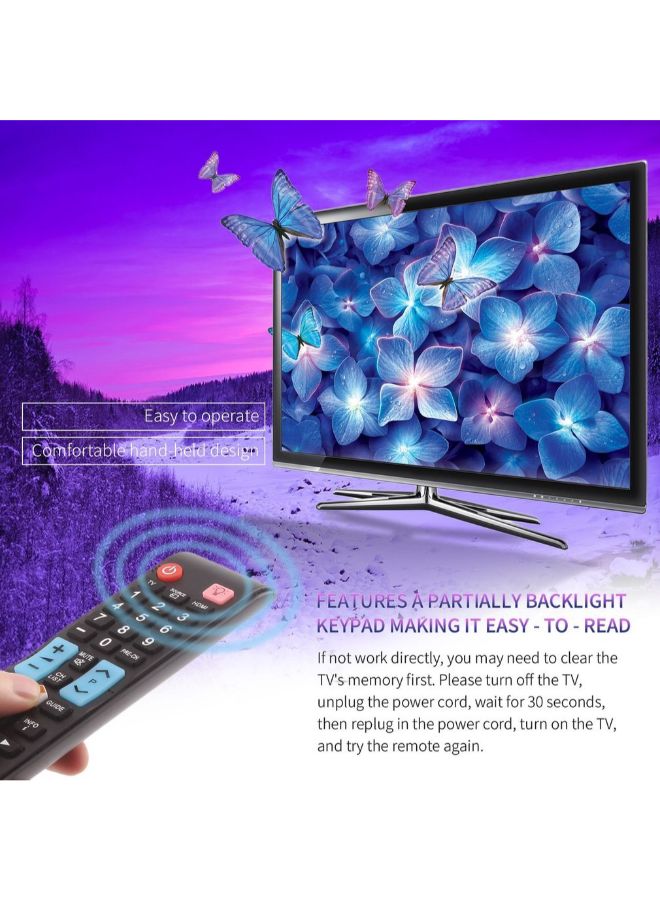 Universal 3D Remote Control For Samsung Smart TV With Backlight Black - Image 2