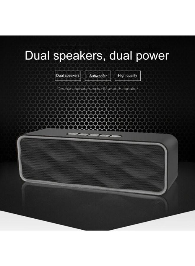 Portable Wireless Super Bass Stereo Speaker Grey - Image 3