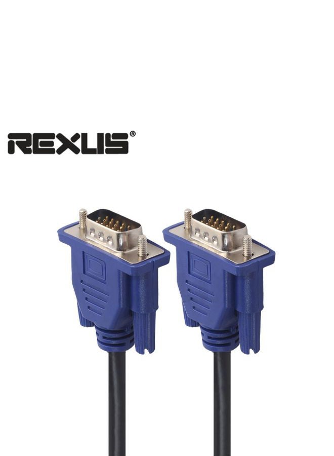 ريكسليس كابل تمديد من منفذ VGA ذكر بعدد 15 سناً إلى منفذ VGA ذكر الأسود / الأزرق - Image 4