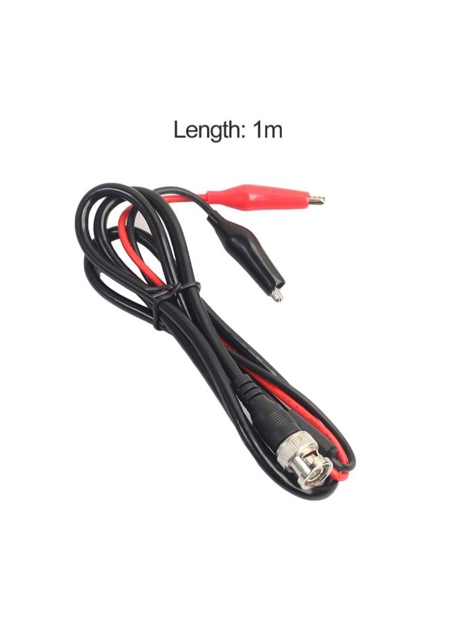 ريكسليس كابل رئيسي لاختبار وفحص جهاز رسم الموجات مع وصلة مقبس ذكر BNC إلى مشبك تمساح مزدوج أسود - Image 2