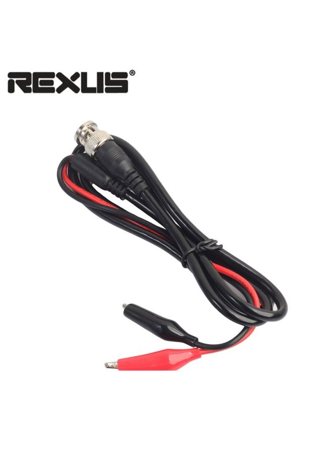 ريكسليس كابل رئيسي لاختبار وفحص جهاز رسم الموجات مع وصلة مقبس ذكر BNC إلى مشبك تمساح مزدوج أسود - Image 4