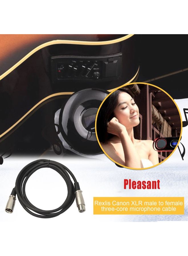 ريكسليس كابل تمديد شامل من ريكسليس من منفذ XLR ذكر بعدد 3 أسنان إلى XLR أنثى لتوصيل الميكروفون أسود - Image 2