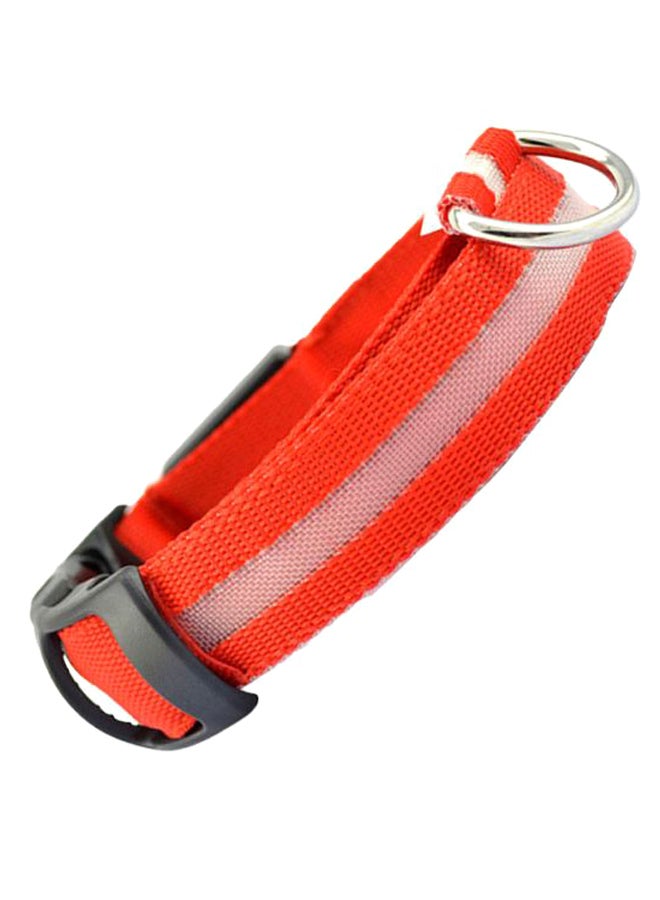 Night Flashing LED Pet Safety Collar Belt Orange S/M