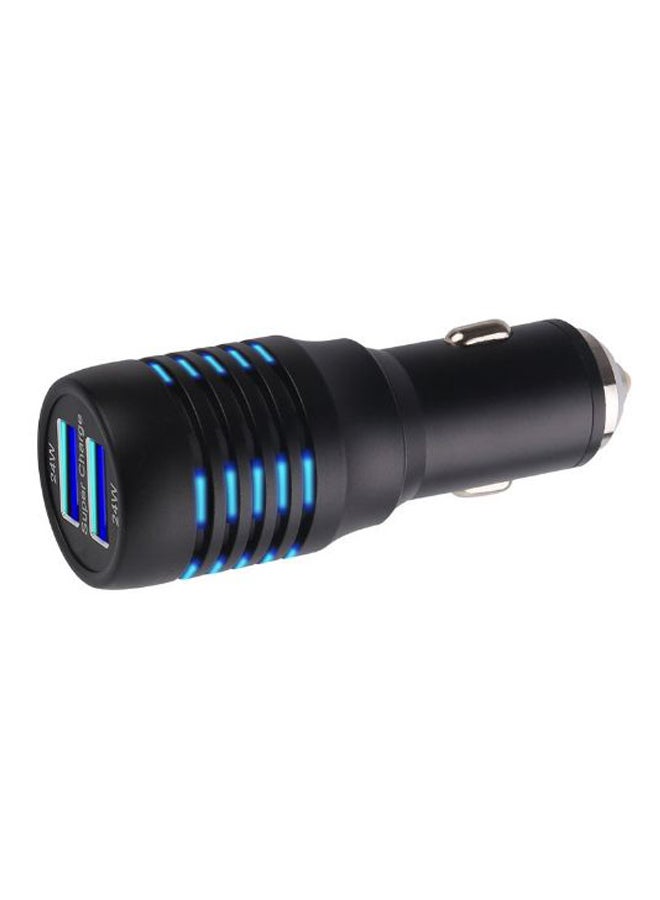Dual USB Port Car Charger Black