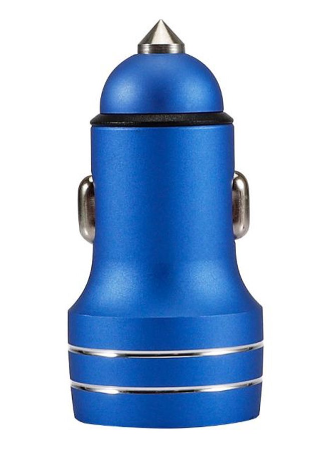 LED Light Dual USB Port Car Charger Blue 