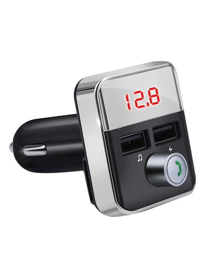 USB Bluetooth Wireless FM Transmitter Car Charger Silver/Black