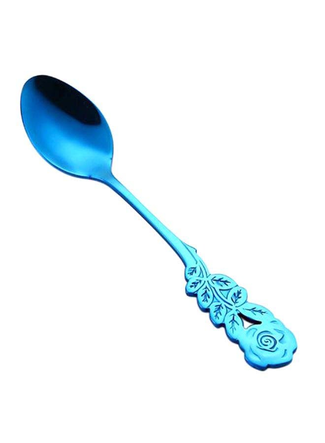 Rose Shape Tableware Stirring Spoon Blue 