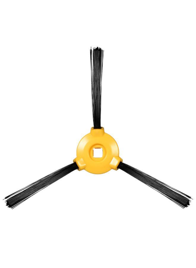 6-Piece Robot Vacuum Cleaner Side Brush Replacement Accessory Set Black/Yellow 0.03kg