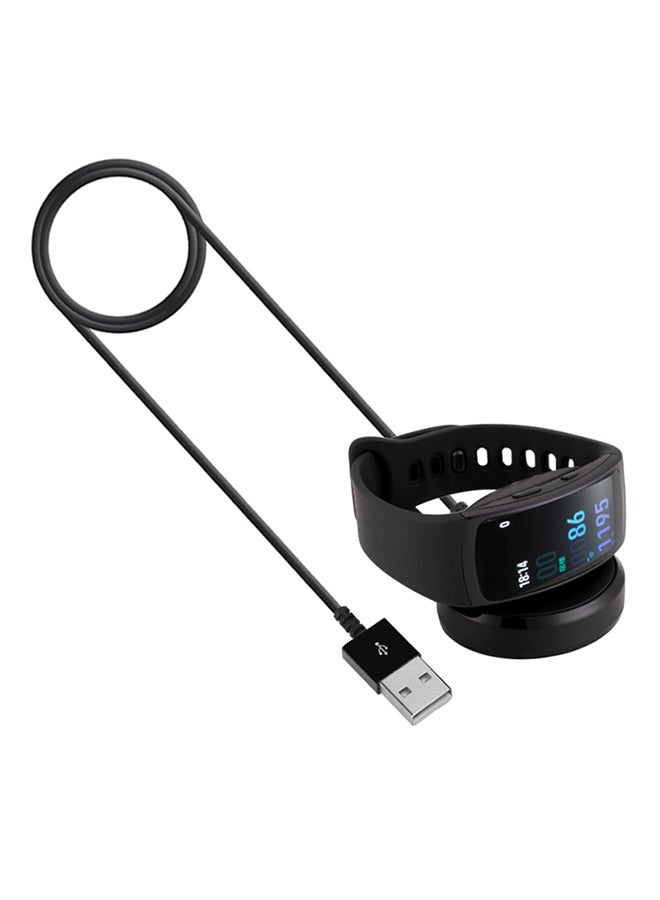 USB Charger Dock Station Holder with Cable For Samsung Gear Fit2 SM-R360 Pro SM-R365 Smart Watch Black