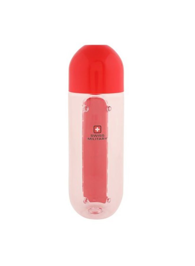 SWISS MILITARY Water Bottle With Pill Box Organizer Red/Clear  - Image 1
