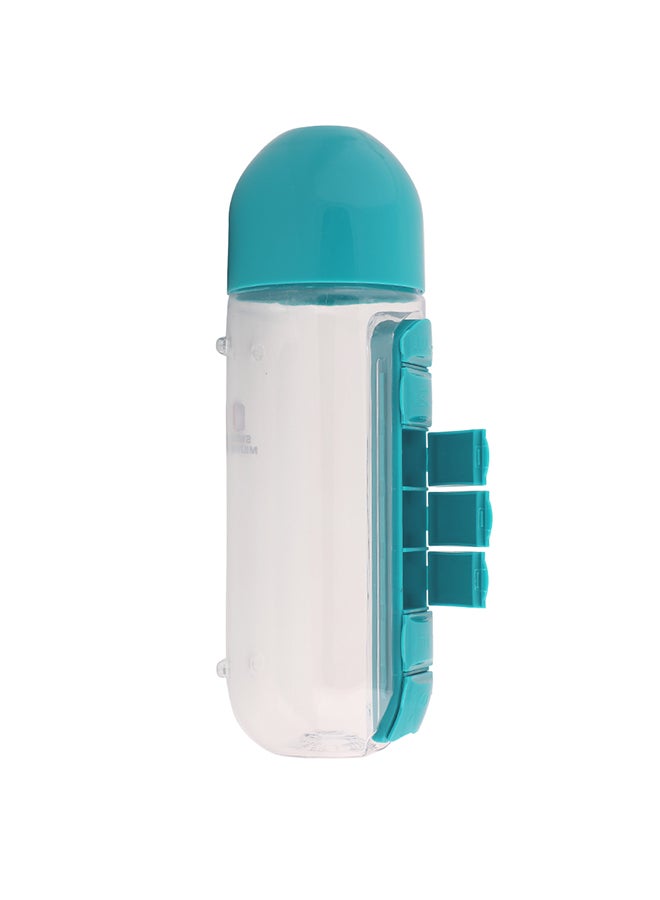 SWISS MILITARY - Water Bottle With Pill Box Organizer Blue/Clear - Image 1